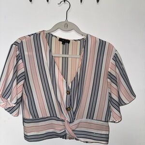 Timing Pink and Blue Striped Blouse